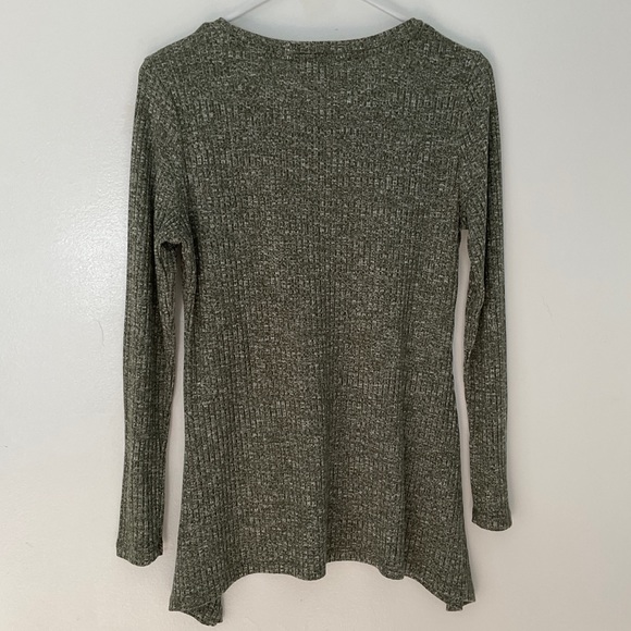 Dress Barn Green and White Speckled Long Sleeve Sweater Top - Picture 8 of 10